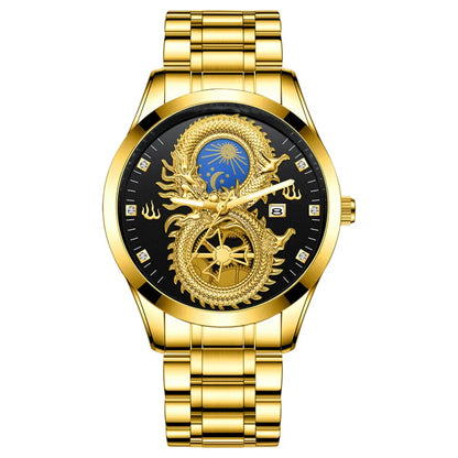 Gold Dragon Watch Stainless Steel