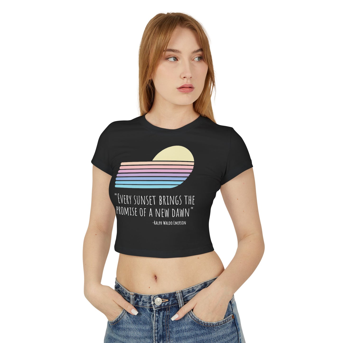 Ralph Waldo Emerson Sunset Quote Baby Tee