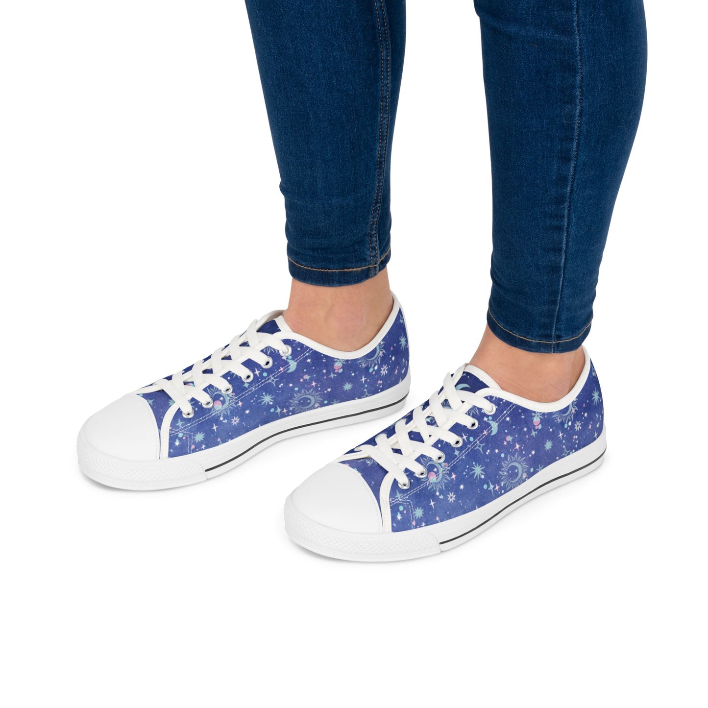 Womens Celestial Starry Sky Low Top Sneakers