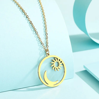 Sun & Moon Necklace Stainless Steel