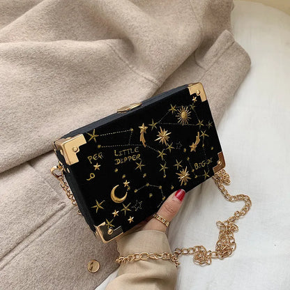 Embroidered Constellation Clutch Bag