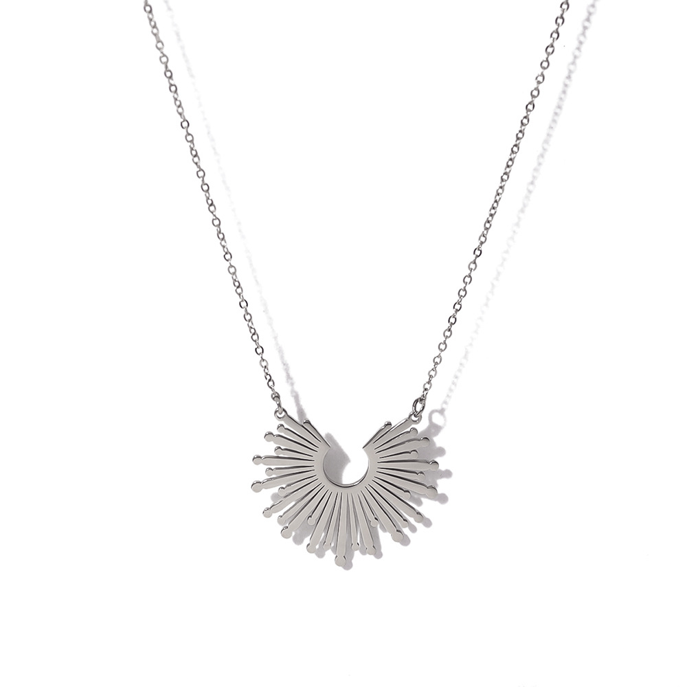 Sunburst Choker Necklace Titanium Steel