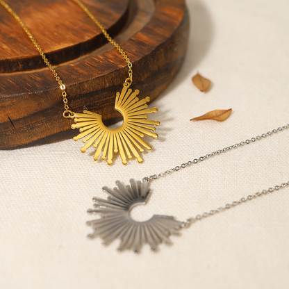 Sunburst Choker Necklace Titanium Steel