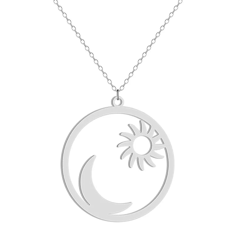 Sun & Moon Necklace Stainless Steel