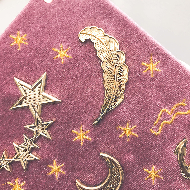 Embroidered Celestial Clutch Bag