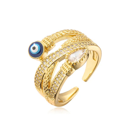 Gold Evil Eye Rings Copper