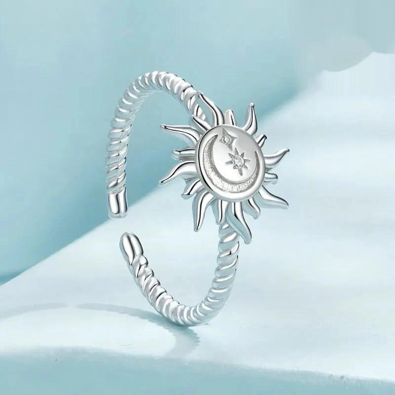 Celestial Sun Ring Sterling Silver