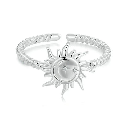 Celestial Sun Ring Sterling Silver