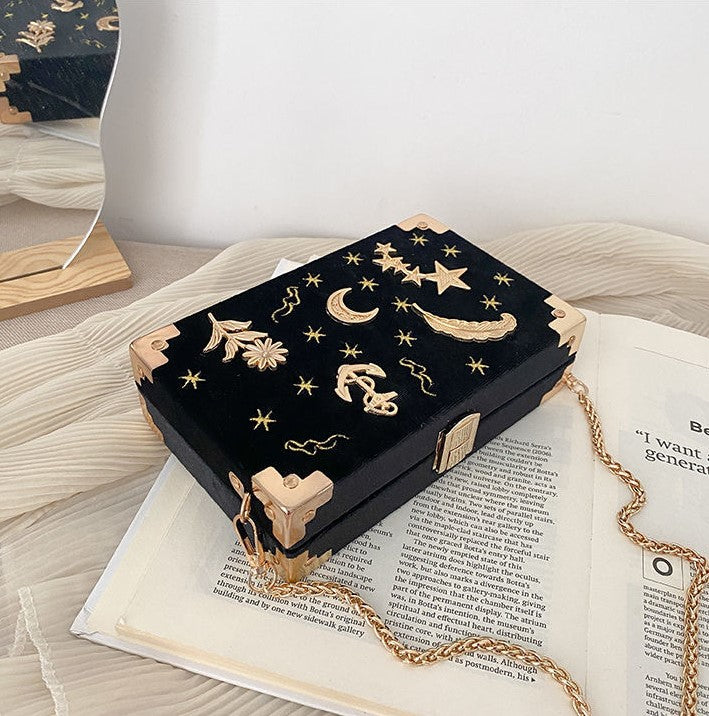 Embroidered Celestial Clutch Bag