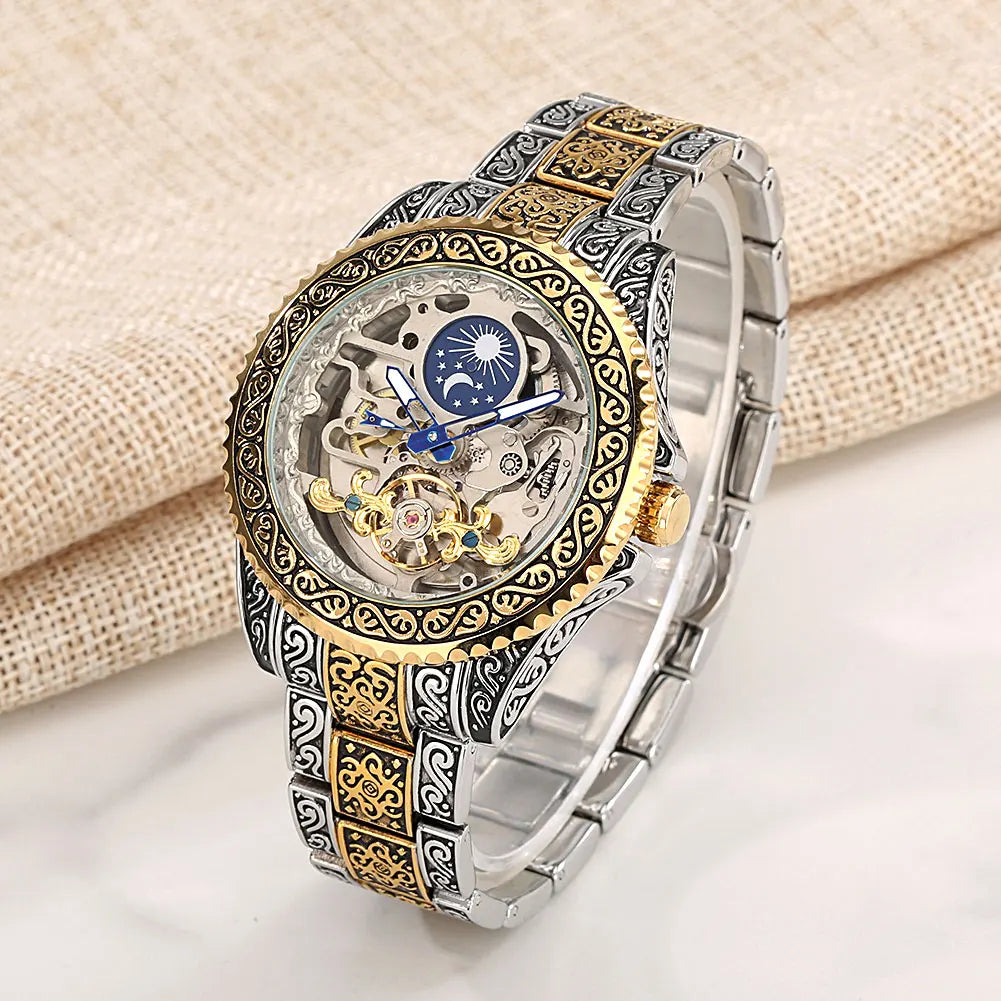 Celestial Automatic Skeleton Watch Stainless Steel