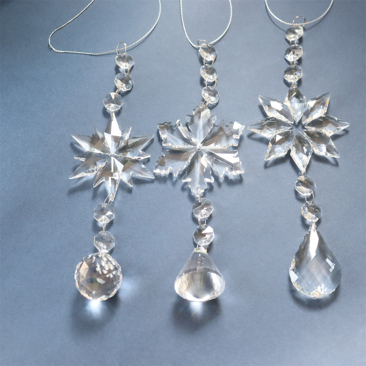 Iridescent/Transparent Snowflake Crystal Suncatcher