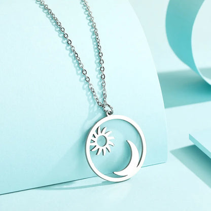 Sun & Moon Necklace Stainless Steel