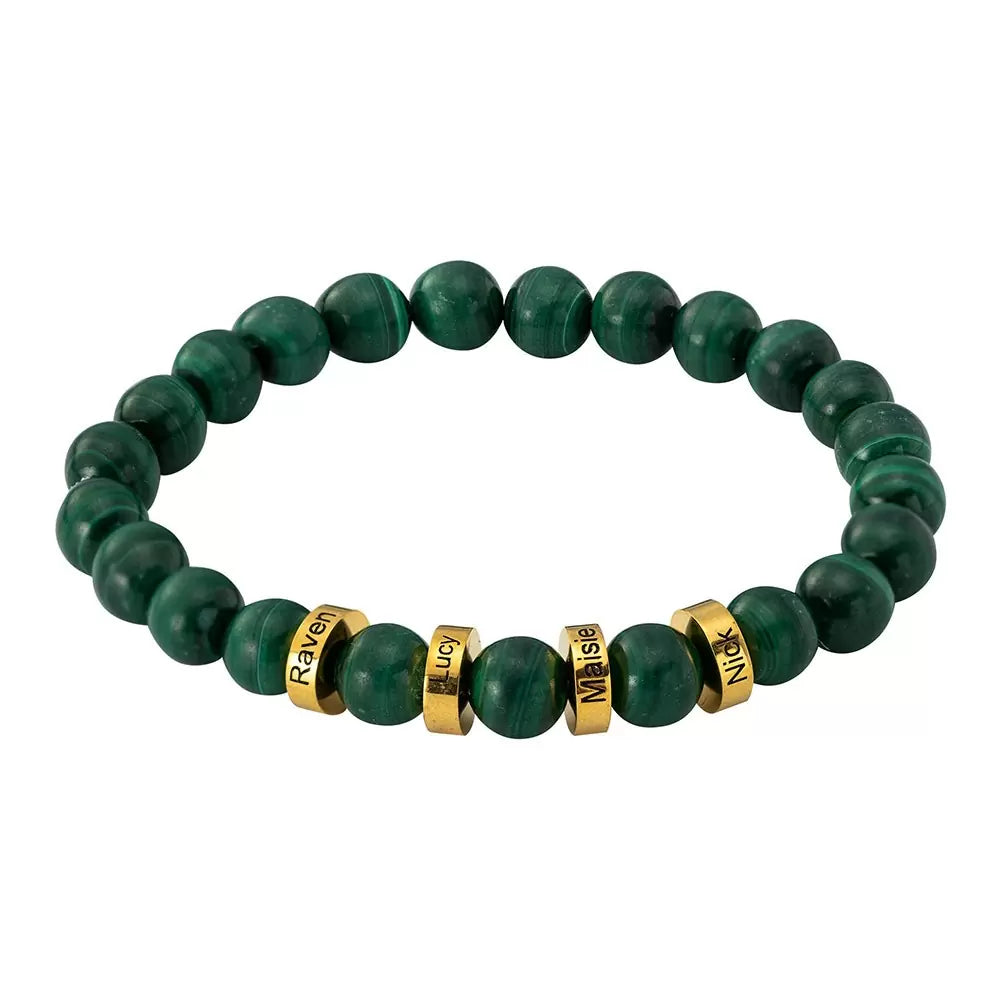 Mens Custom Beaded Gemstone Bracelet