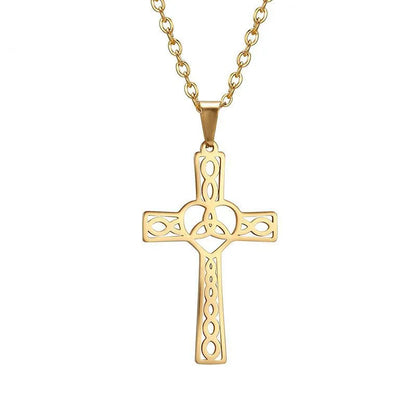 Celtic Knot Cross Necklace Stainless Steel