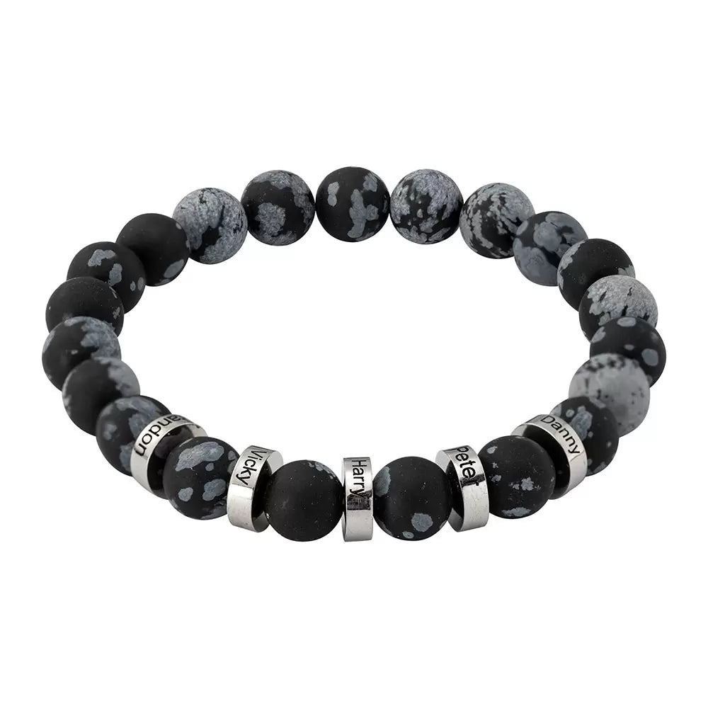 Mens Custom Beaded Gemstone Bracelet