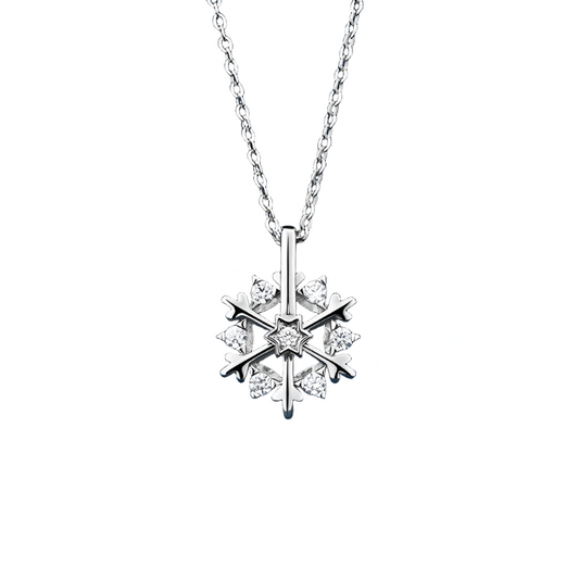 Snowflake Spinner Necklace Sterling Silver