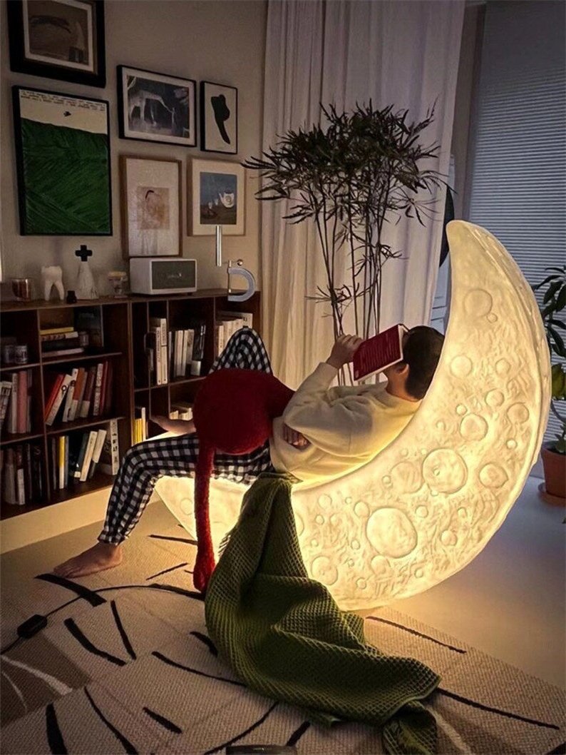 Crescent Moon LED Floor Lamp