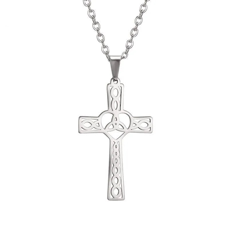 Celtic Knot Cross Necklace Stainless Steel