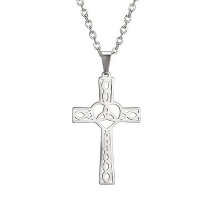 Celtic Knot Cross Necklace Stainless Steel