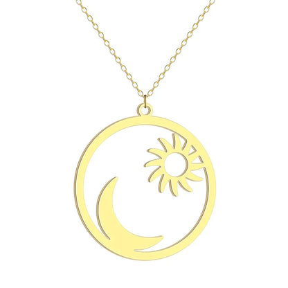 Sun & Moon Necklace Stainless Steel