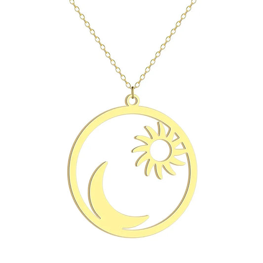 Sun & Moon Necklace Stainless Steel