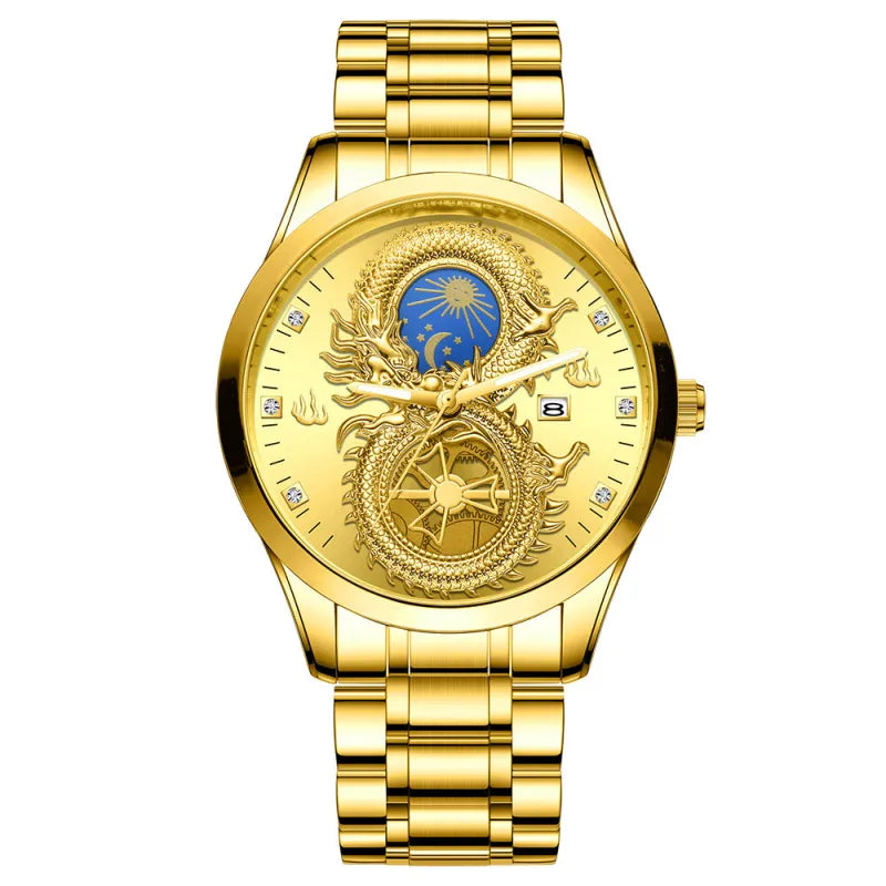 Gold Dragon Watch Stainless Steel