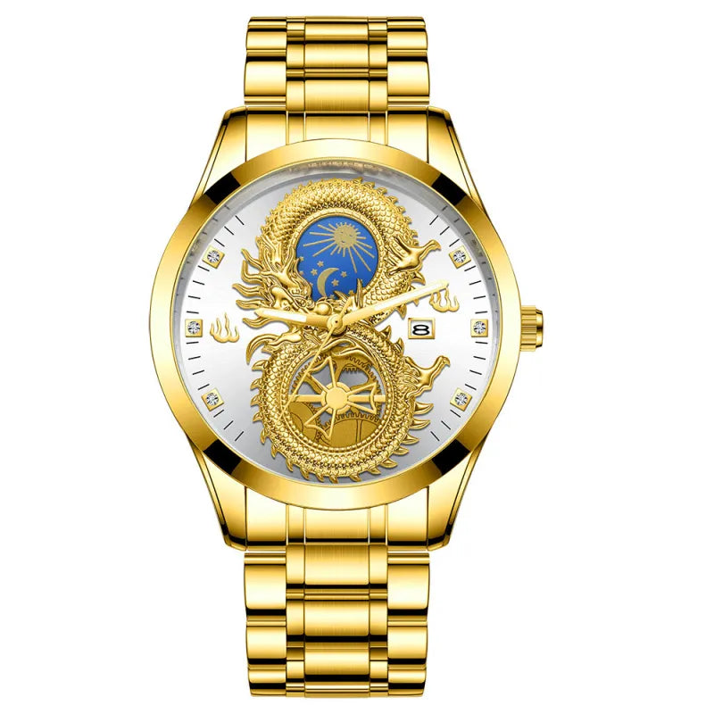 Gold Dragon Watch Stainless Steel