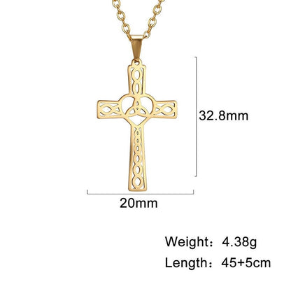 Celtic Knot Cross Necklace Stainless Steel