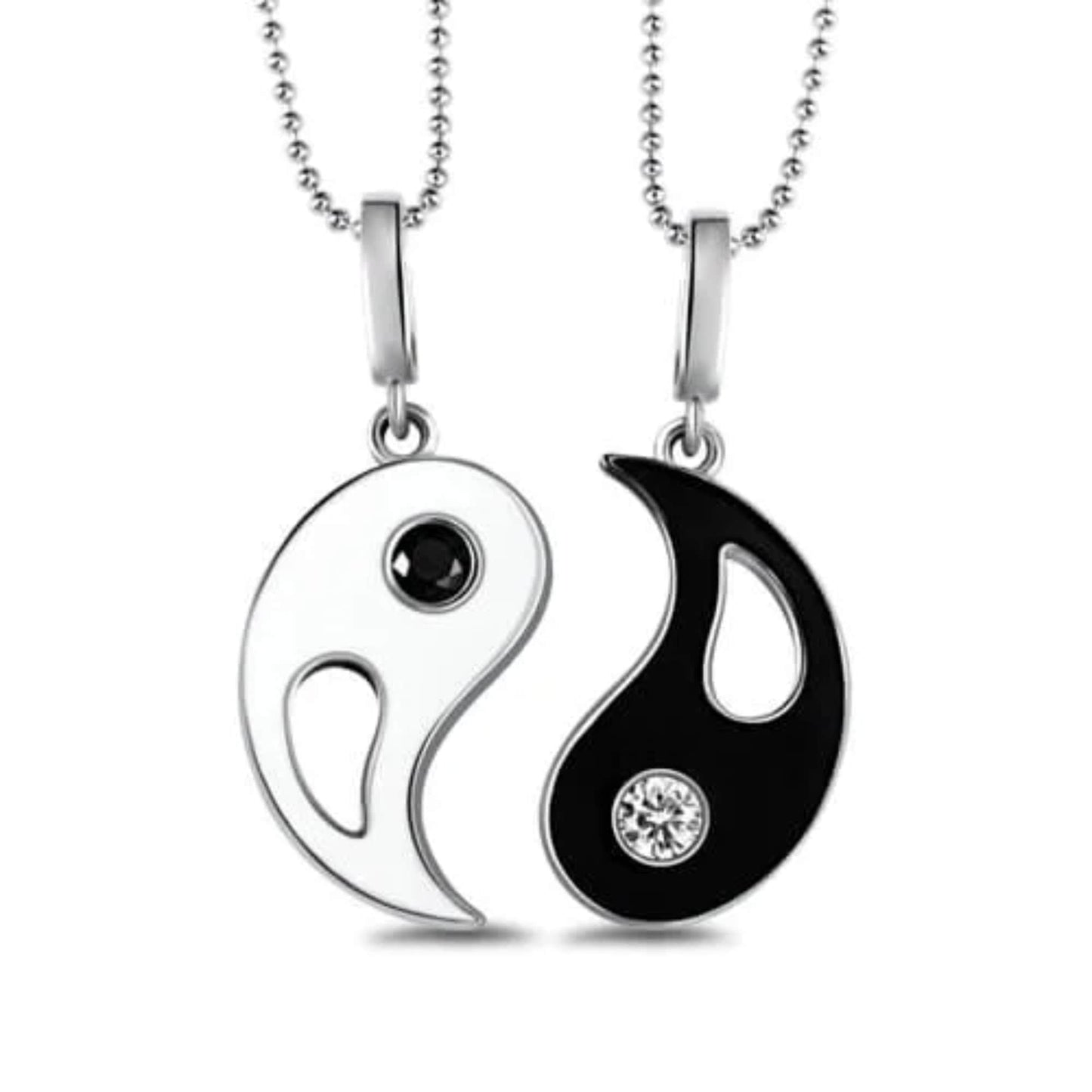 Personalized Yin Yang Necklace with Birthstones Sterling Silver