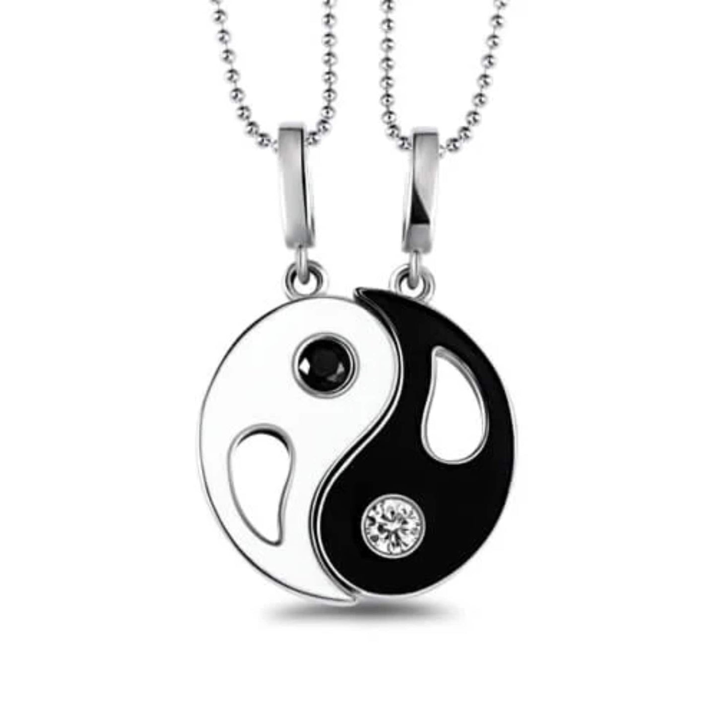 Personalized Yin Yang Necklace with Birthstones Sterling Silver