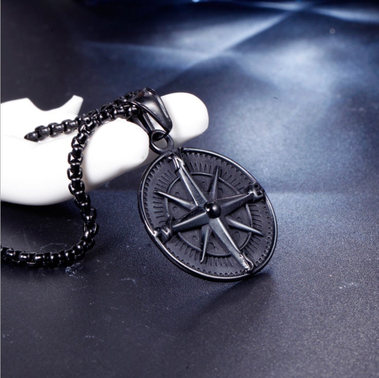 North Star Compass Necklace Titanium Steel