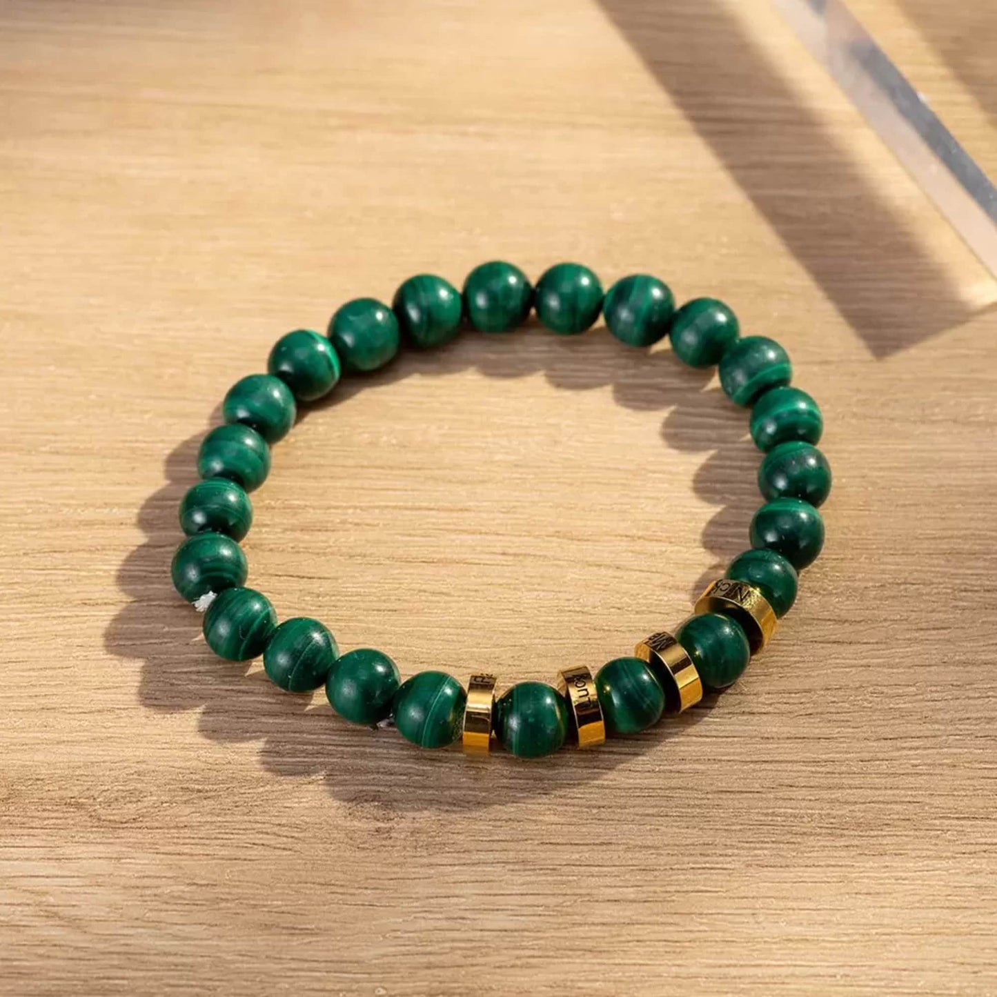 Mens Custom Beaded Gemstone Bracelet