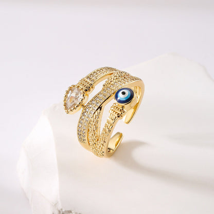 Gold Evil Eye Rings Copper