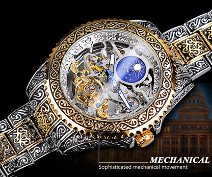 Celestial Automatic Skeleton Watch Stainless Steel