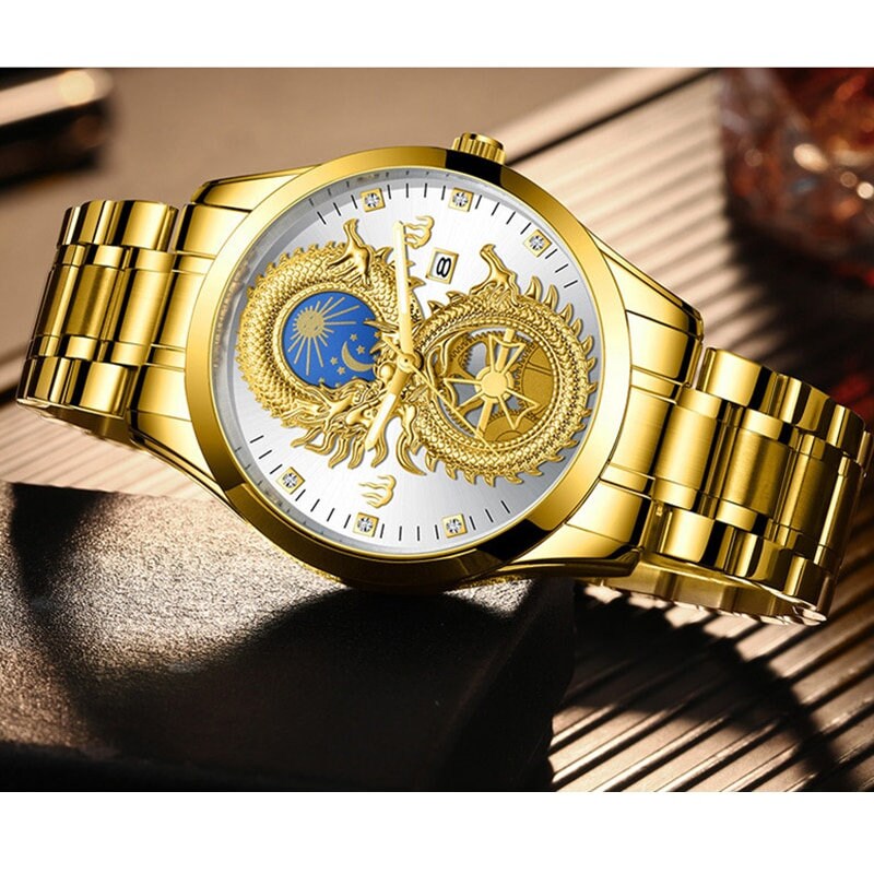 Gold Dragon Watch Stainless Steel