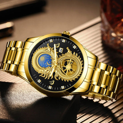 Gold Dragon Watch Stainless Steel