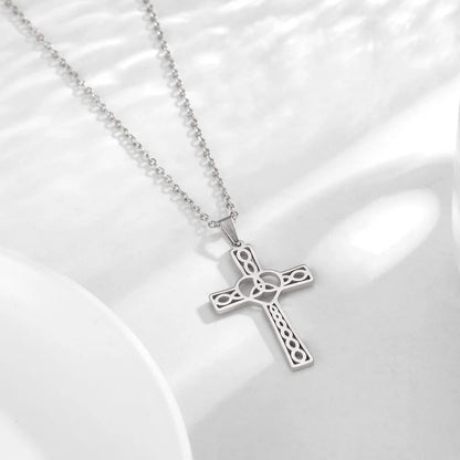 Celtic Knot Cross Necklace Stainless Steel