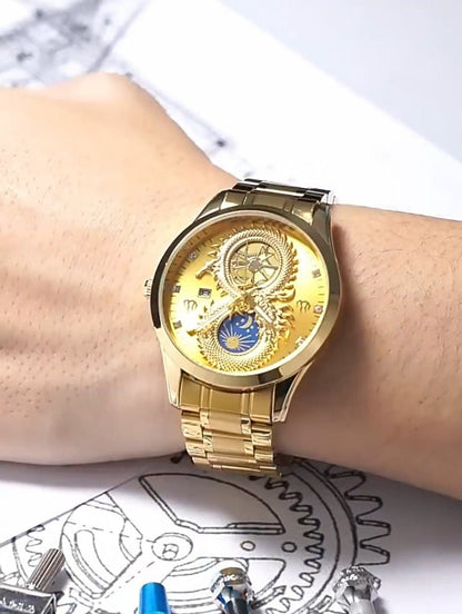 Gold Dragon Watch Stainless Steel