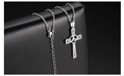 Celtic Knot Cross Necklace Stainless Steel