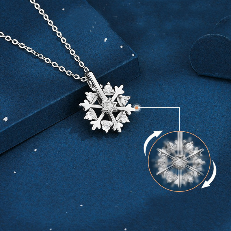 Snowflake Spinner Necklace Sterling Silver