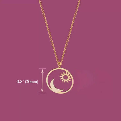 Sun & Moon Necklace Stainless Steel